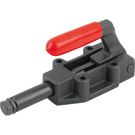 KIPP Push-Pull Clamp Heavy Vers F2=25000, Steel Phosphated, Comp:Plastic Comp:Red, Wout Mounting Bracket K0087.250003